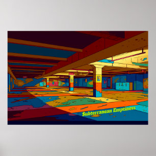 Affiche Art numérique de concept d'espace limite rétro