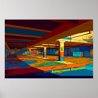 Affiche Art numérique de concept d'espace limite rétro