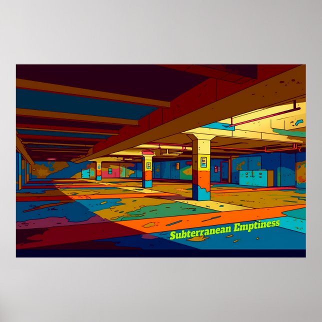 Affiche Art numérique de concept d'espace limite rétro (Devant)