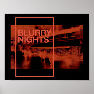 Affiche Art numérique de couleur rouge : Nuits floues