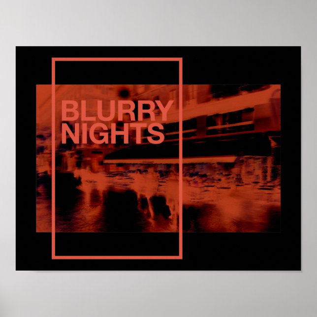 Affiche Art numérique de couleur rouge : Nuits floues (Devant)