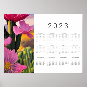 Affiche Art numérique de fermeture des fleurs du désert 20