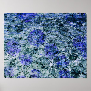 Affiche Art numérique de fond abstrait aquarelle bleue