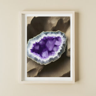 Affiche Art numérique de la géode cristalline Amethyst