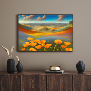 Affiche Art numérique Dreamy Poppies