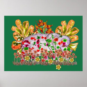 Affiche Art numérique éléphant