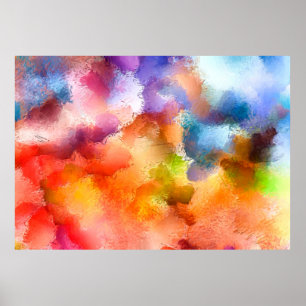 Affiche Art numérique motif abstrait. Dessin à main modern