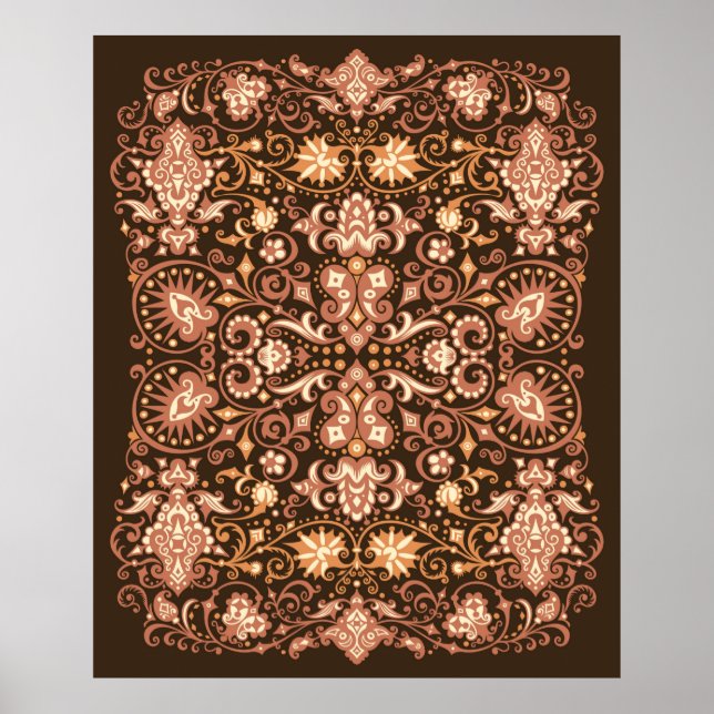 Affiche Art numérique motif abstrait. image bleue Abstrait (Devant)