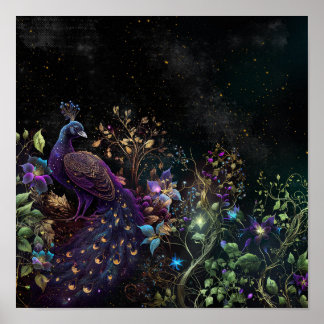 Affiche Art numérique Peacock foncé 9