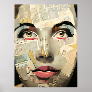 Affiche Art numérique unique   Dame jolie abstraite