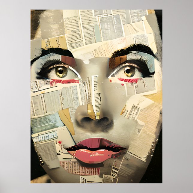 Affiche Art numérique unique | Dame jolie abstraite (Devant)