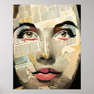 Affiche Art numérique unique de style Artsy   Dame jolie a