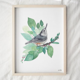 Affiche Art Nuthatch à poitrine blanche Imprimer