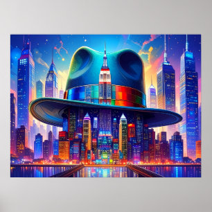 Affiche Art NYC Cool New York City dans mon Chapeau