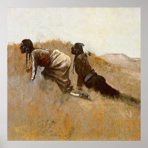 Affiche Art Occidental "Les scouts indiens observent le co