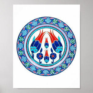 Affiche Art oriental turc en bleu