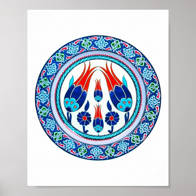 Affiche Art oriental turc en bleu (Devant)