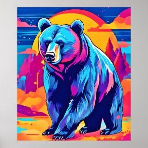 Affiche Art Ours Vibrant