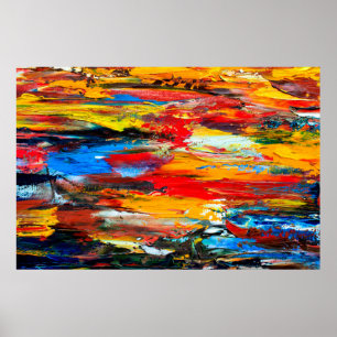 Affiche Art painting with palette knifeblack,paris,red,whi