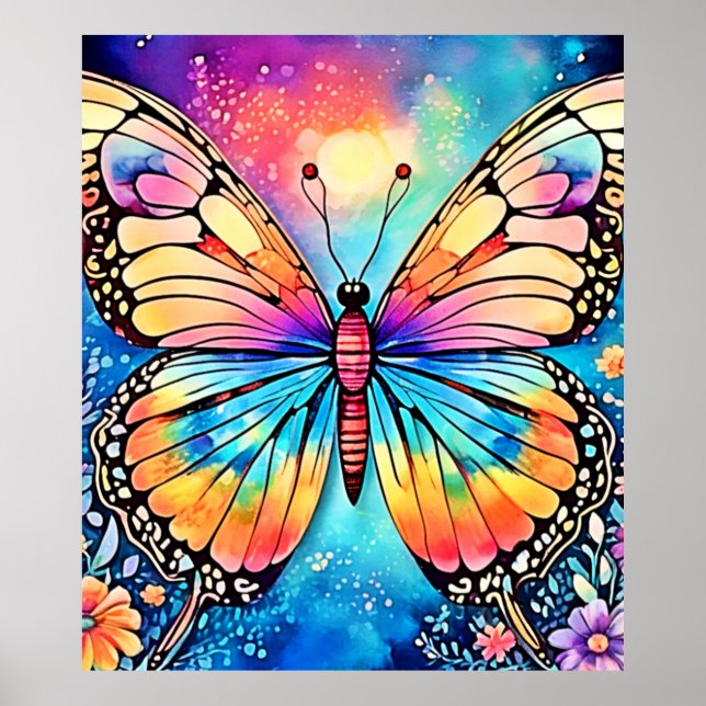 Affiche Art papillon vibrant (Devant)