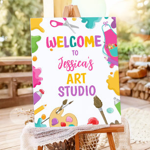 Affiche Art Party Studio Artisanat Peinture Artiste Fille 