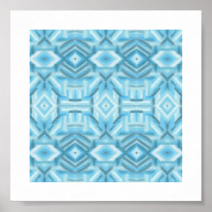 Affiche Art pastel doux abstrait bleu clair staccato