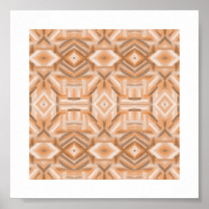Affiche Art pastel doux abstrait orange staccato