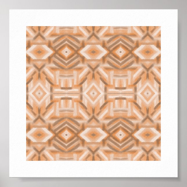 Affiche Art pastel doux abstrait orange staccato (Devant)