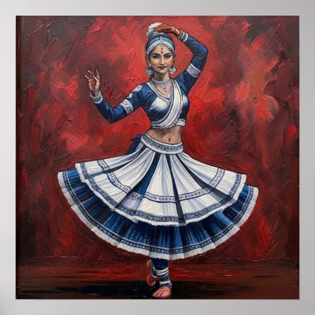 Affiche Art patrimonial de danse classique Kathak Mudra (Devant)