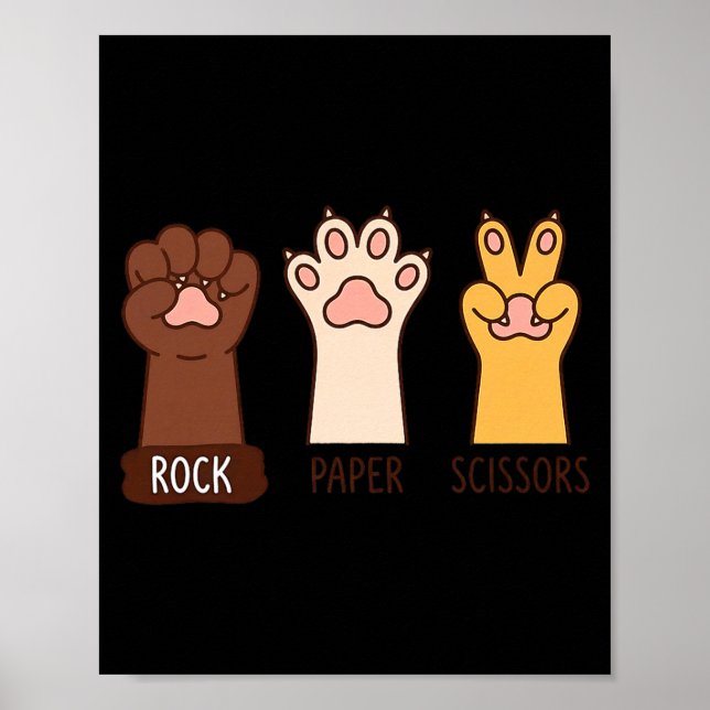 Affiche Art Pattes de Chien Ironiques Papier Rock (Devant)