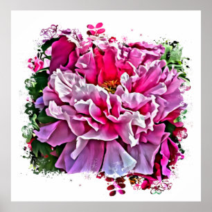 Affiche *~* Art Peony rose Peony Peinture Artistique AR1