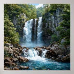 Affiche art photo de cascade
