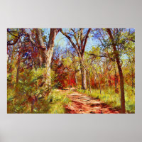 Art photographique de la forêt peinte saisonnière 