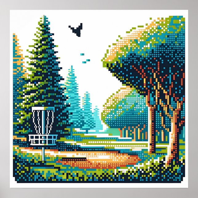 Affiche Art Pixel de Disk Golf (Devant)
