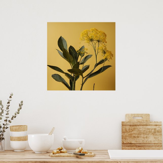 Affiche Art Plante jaune moderne (Cuisine)