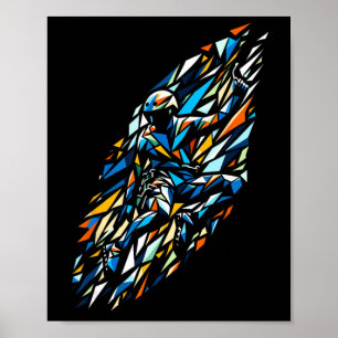 Affiche Art polygonal grimpeur d'escalade Bouldering Bloc