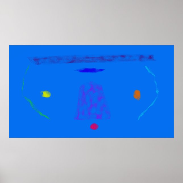 Affiche Art Polyvalent Abstrait Minimaliste Bleu Ciel (Devant)