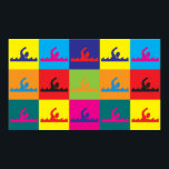 Affiche Art Pop<br><div class="desc">Baignade Pop Art. Si la natation est votre loisir,  votre occupation ou votre obsession,  montrez-le avec de grands t-shirts,  tasses,  autocollants,  et plus encore. Ce sont aussi de grands cadeaux pour les autres fans de natation !</div>