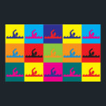 Affiche Art Pop<br><div class="desc">Baignade Pop Art. Si la natation est votre loisir,  votre occupation ou votre obsession,  montrez-le avec de grands t-shirts,  tasses,  autocollants,  et plus encore. Ce sont aussi de grands cadeaux pour les autres fans de natation !</div>