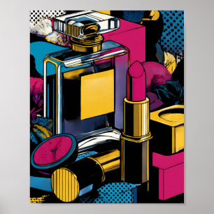 Affiche Art Pop Art Style 60 : Couleur Plate Glamour Or