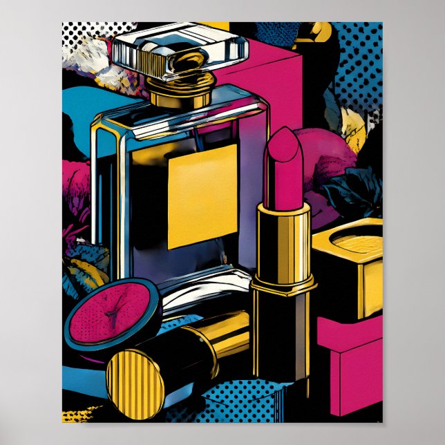 Affiche Art Pop Art Style 60 : Couleur Plate Glamour Or (Devant)