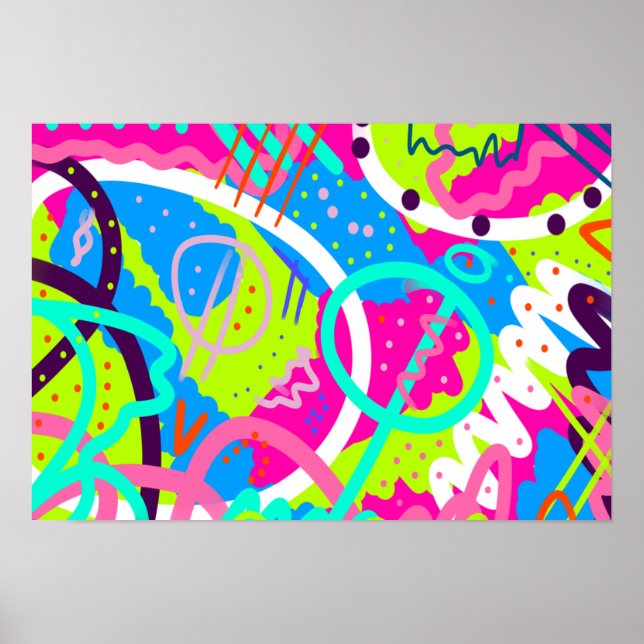 Affiche Art Pop Coloré Fantaisiste  (Devant)