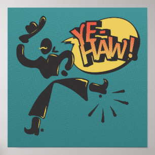 Affiche Art pop cow-boy - rétro