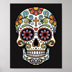 Affiche Art Pop Dia de los Muertos Crâne de Sucre Bande De