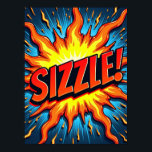 Affiche Art Pop Moderne "Sizzle !"<br><div class="desc">Le "Sizzle !" L'affiche d'explosion est une célébration de l'énergie brute et de l'art pop moderne. Contrairement à ses homologues rétro, cette pièce se concentre sur le mouvement pur et dynamique, capturant le moment explosif où un son devient une force de la nature. Le mot "SIZZLE !" n'est pas seulement...</div>