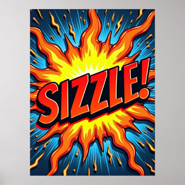 Affiche Art Pop Moderne "Sizzle !" (Devant)