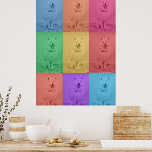 Affiche Art Pop Rétro Coloré Personnalisé Grille Photo Chi