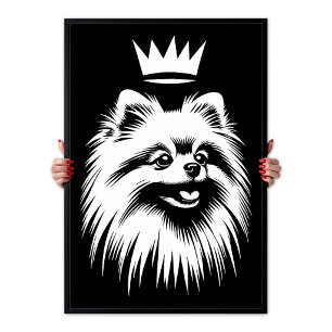 Affiche Art Pop Royal Pomeranian Avec Une Couronne