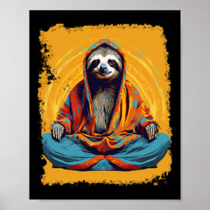 Affiche Art Pop Vintage Animal de Zoo Paresseux Yoga