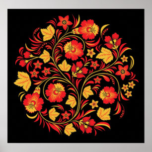 Affiche Art populaire colossal Khokhloma de Russuan